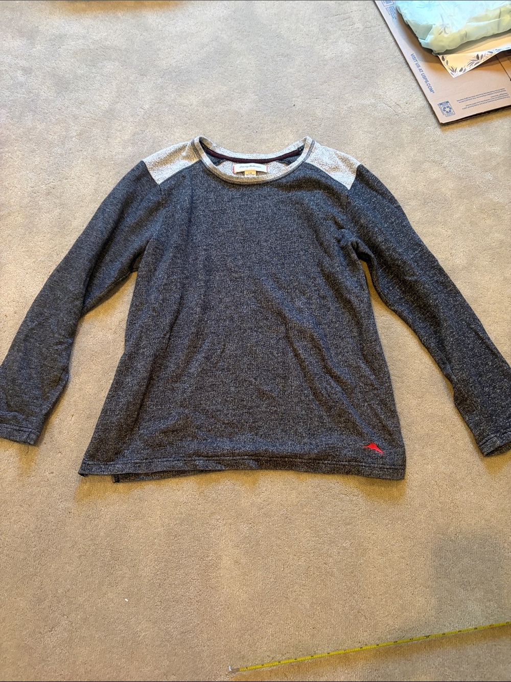 Tommy Bahama Crewneck Sweatshirt in Heather Gray with Red Trim